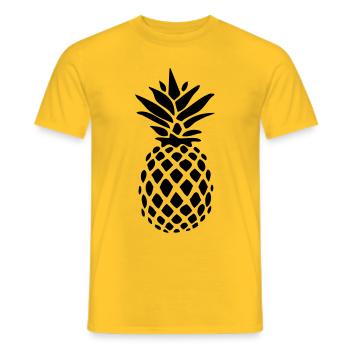 Pineapple black silhouette - Men's T-Shirt - yellow - Front - AI Model Male 178 dark (178cm)