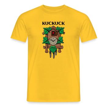 cuckoo - Men's T-Shirt - yellow - Front - AI Model Male 178 dark (178cm)