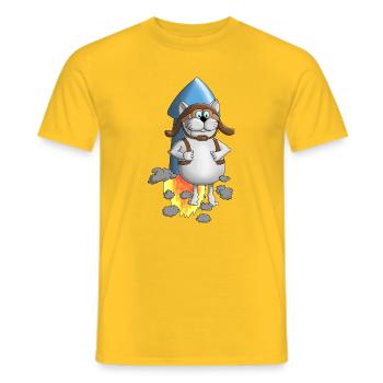 Nouveau départ - Rocket - Comic - T-shirt homme - jaune - Devant - AI Model Male 178 dark (178cm)
