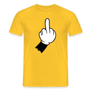 hand mittelfinger fuck you - Männer T-Shirt - Gelb - Vorne - AI Model Male 178 dark (178cm)