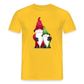 little cute imp friends for christmas - Men's T-Shirt - yellow - Front - AI Model Male 178 dark (178cm)