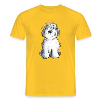 Sweet Bobtail I Bobtails I Old English Sheepdog - Men's T-Shirt - yellow - Front - AI Model Male 178 dark (178cm)
