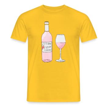 It's wine o'clock - A glass of rosé wine - Party - Men's T-Shirt - yellow - Front - AI Model Male 178 dark (178cm)