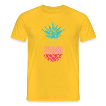 Retro Pineapple Tropical Summer Vibes Fruit - Men's T-Shirt - yellow - Front - AI Model Male 178 dark (178cm)