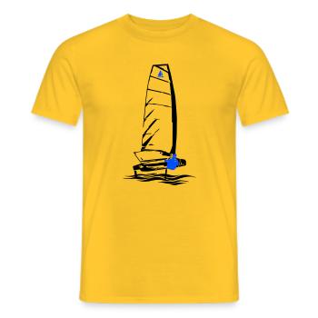 Foiling Moth Sailboat Foil Sailing Dinghy Moth - Men's T-Shirt - yellow - Front - AI Model Male 178 dark (178cm)