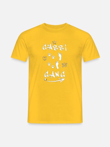 Hund Mensch Gassi Gang  - Männer T-Shirt - Gelb