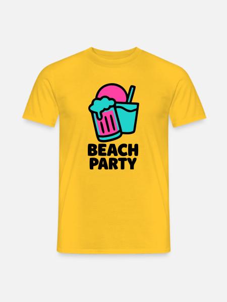 Beach Party Bierkruege Logo - Männer T-Shirt - Gelb