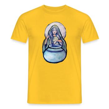 Mondbeschienener Kessel-Mystiker - Männer T-Shirt - Gelb - Vorne - AI Model Male 178 dark (178cm)