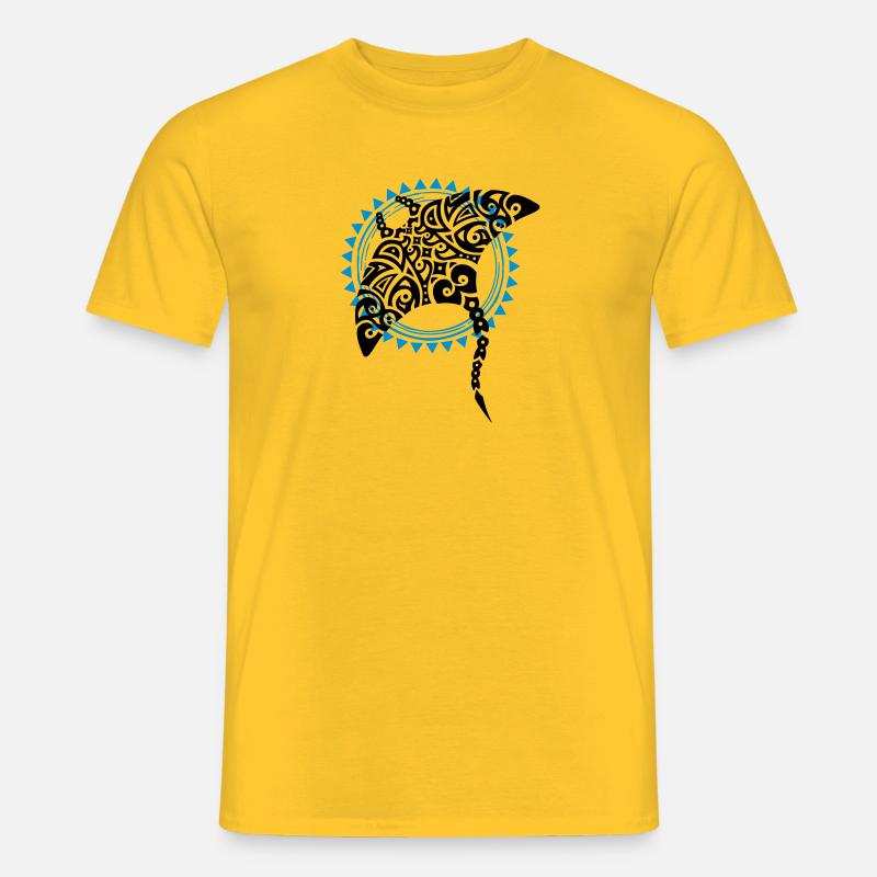 Rochen - Männer T-Shirt - Gelb