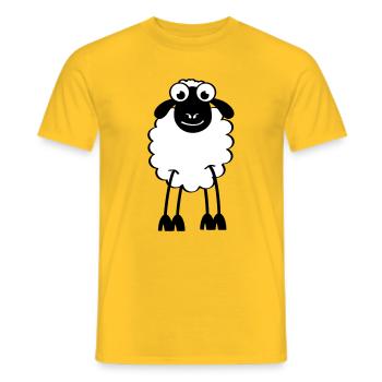 Schafe, weiße oder schwarze Schafe. Träumen oder schlafen - Männer T-Shirt - Gelb - Vorne - AI Model Male 178 dark (178cm)