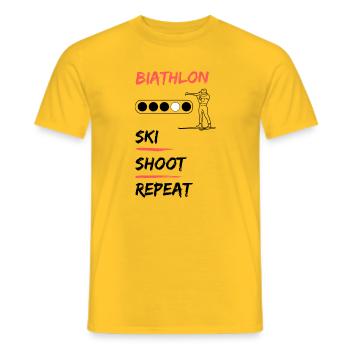 Biathlon - Ski Shoot Repeat - Men's T-Shirt - yellow - Front - AI Model Male 178 dark (178cm)