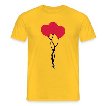 Red balloons / red balloons / ballons rouge - Men's T-Shirt - yellow - Front - AI Model Male 178 dark (178cm)