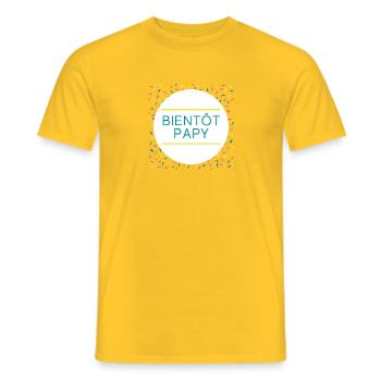 Bientôt papy - T-shirt homme - jaune - Devant - AI Model Male 178 dark (178cm)