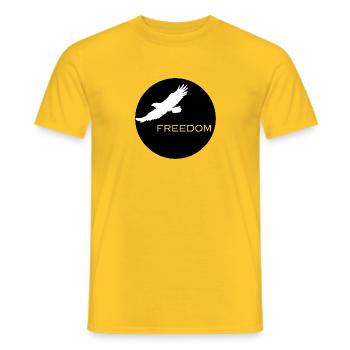 Freedom, Freiheit - Männer T-Shirt - Gelb - Vorne - AI Model Male 178 dark (178cm)