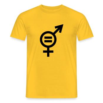 Symbole d'égalité des genres - T-shirt homme - jaune - Devant - AI Model Male 178 dark (178cm)