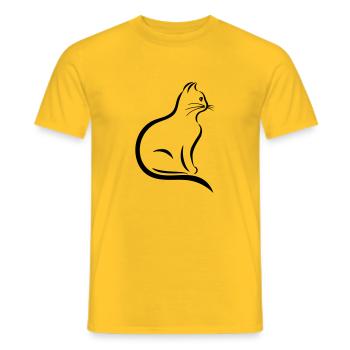 Chat - T-shirt homme - jaune - Devant - AI Model Male 178 dark (178cm)