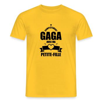 completement gaga avec ma petite fille - T-shirt homme - jaune - Devant - AI Model Male 178 dark (178cm)