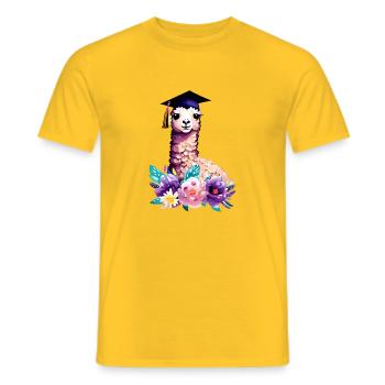 Bachelor Alpaga Studies Graduate School Leaving Certificate - T-shirt homme - jaune - Devant - AI Model Male 178 dark (178cm)