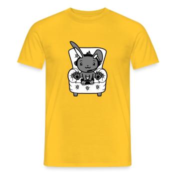 Hase spielt Controller Konsole Headset Gamer Nerd - Männer T-Shirt - Gelb - Vorne - AI Model Male 178 dark (178cm)