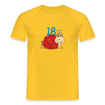 Snail 18 th birthday - Men's T-Shirt - yellow - Front - AI Model Male 178 dark (178cm)