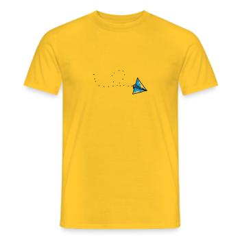 Paper plane - Men's T-Shirt - yellow - Front - AI Model Male 178 dark (178cm)