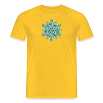 Schneeflocken Mandala - Männer T-Shirt - Gelb - Vorne - AI Model Male 178 dark (178cm)