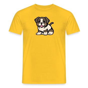 Einfach niedliches Hündchen - Männer T-Shirt - Gelb - Vorne - AI Model Male 178 dark (178cm)
