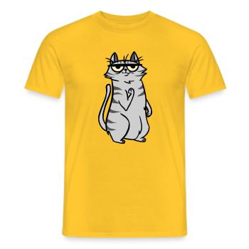 Chat Chats - T-shirt homme - jaune - Devant - AI Model Male 178 dark (178cm)