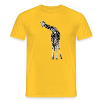 La girafe salue amicalement - T-shirt homme - jaune - Devant - AI Model Male 178 dark (178cm)