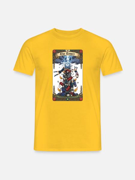 Rugby "Der Turm" Tarotkarte Grafik - Männer T-Shirt - Gelb