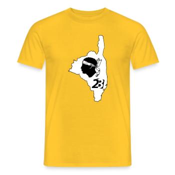 Corse du nord - T-shirt homme - jaune - Devant - AI Model Male 178 dark (178cm)