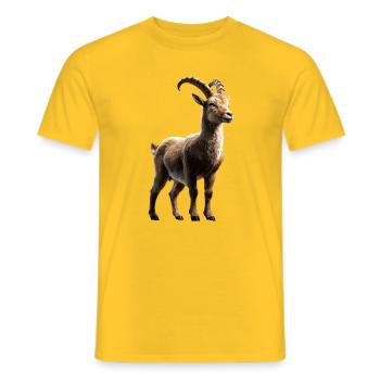 Steinbock Ziege Alpensteinbock Capricorn Ziegen - Männer T-Shirt - Gelb - Vorne - AI Model Male 178 dark (178cm)