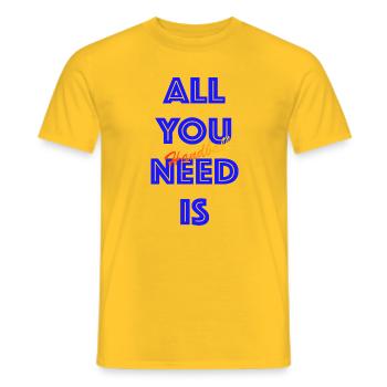 All You Need Is Handball (Blue) - Men's T-Shirt - yellow - Front - AI Model Male 178 dark (178cm)