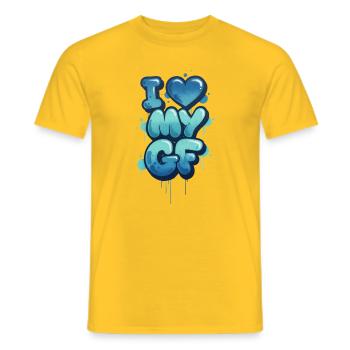 J’aime ma copine - T-shirt homme - jaune - Devant - AI Model Male 178 dark (178cm)