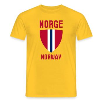 Norge – Norwegen - Männer T-Shirt - Gelb - Vorne - AI Model Male 178 dark (178cm)
