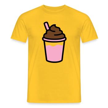 Logo du smoothie au café glacé - T-shirt homme - jaune - Devant - AI Model Male 178 dark (178cm)