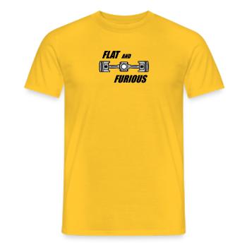 Flat and Furious - T-shirt homme - jaune - Devant - AI Model Male 178 dark (178cm)