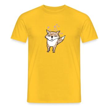 Fox - Men's T-Shirt - yellow - Front - AI Model Male 178 dark (178cm)