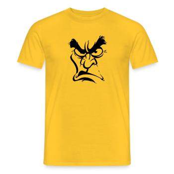 Expression de colère - T-shirt homme - jaune - Devant - AI Model Male 178 dark (178cm)