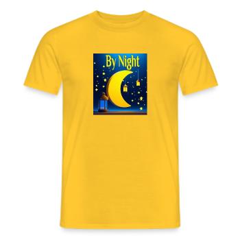 Bei Nacht: Die geheime Welt - Männer T-Shirt - Gelb - Vorne - AI Model Male 178 dark (178cm)