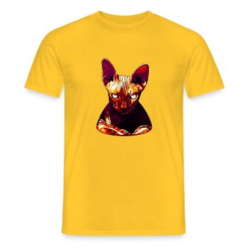 Sphynxkatze aus der Hölle va - Männer T-Shirt - Gelb - Vorne - AI Model Male 178 dark (178cm)
