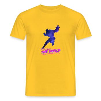 Le monde en état d’ébrié - T-shirt homme - jaune - Devant - AI Model Male 178 dark (178cm)