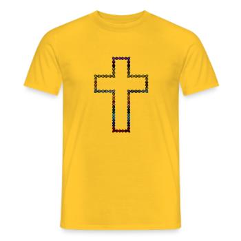 Jesus Christ Cross - Männer T-Shirt - Gelb - Vorne - AI Model Male 178 dark (178cm)