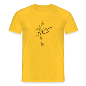 Gitarre - Männer T-Shirt - Gelb - Vorne - AI Model Male 178 dark (178cm)