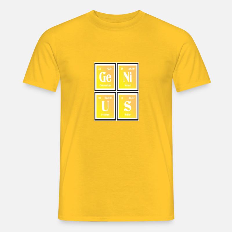 Genius | Periodensystem der Elemente - Männer T-Shirt - Gelb