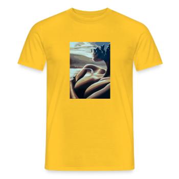 Surrealistische Malerei - Männer T-Shirt - Gelb - Vorne - AI Model Male 178 dark (178cm)