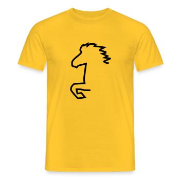 Islandpferd - Männer T-Shirt - Gelb - Vorne - AI Model Male 178 dark (178cm)