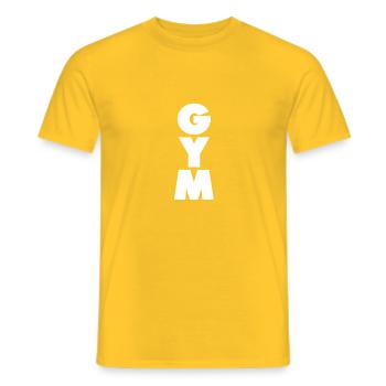 GYM SPORT MUSKELN weiss - Männer T-Shirt - Gelb - Vorne - AI Model Male 178 dark (178cm)