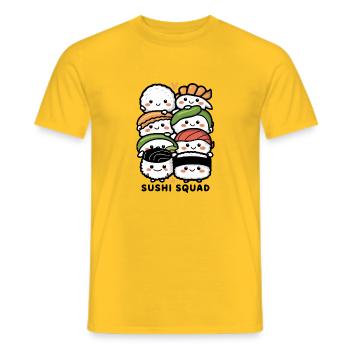 Suchi squad - Men's T-Shirt - yellow - Front - AI Model Male 178 dark (178cm)