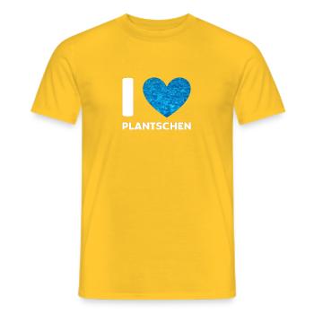 I Love Plantschen - Männer T-Shirt - Gelb - Vorne - AI Model Male 178 dark (178cm)